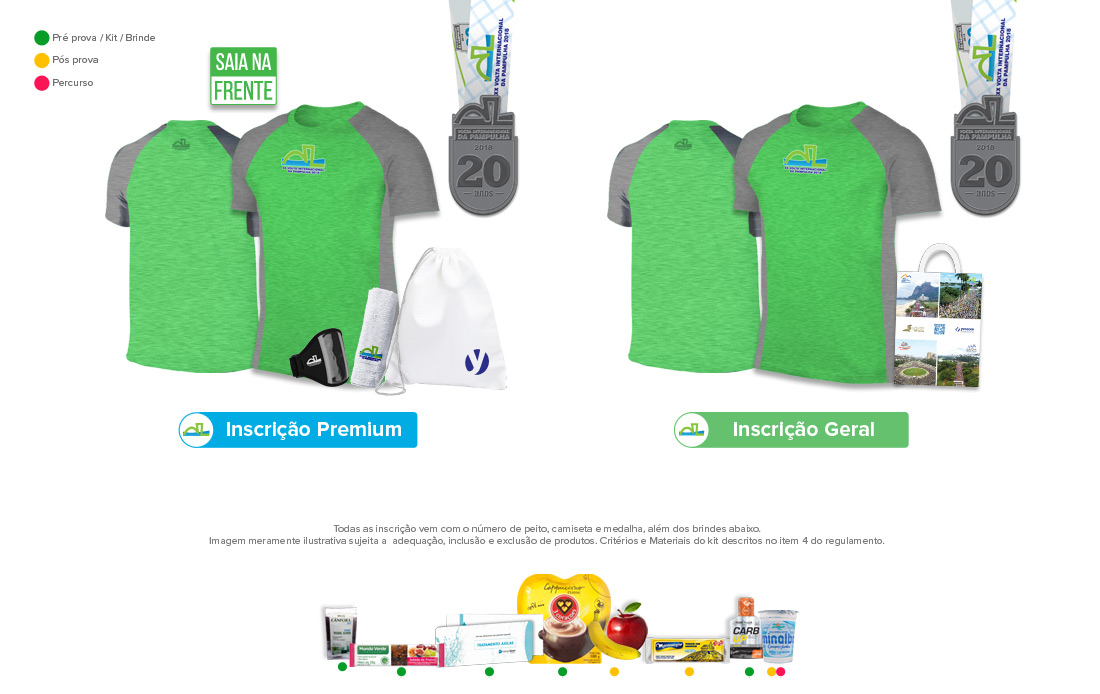 Kit XX Volta Internacional da Pampulha 2018