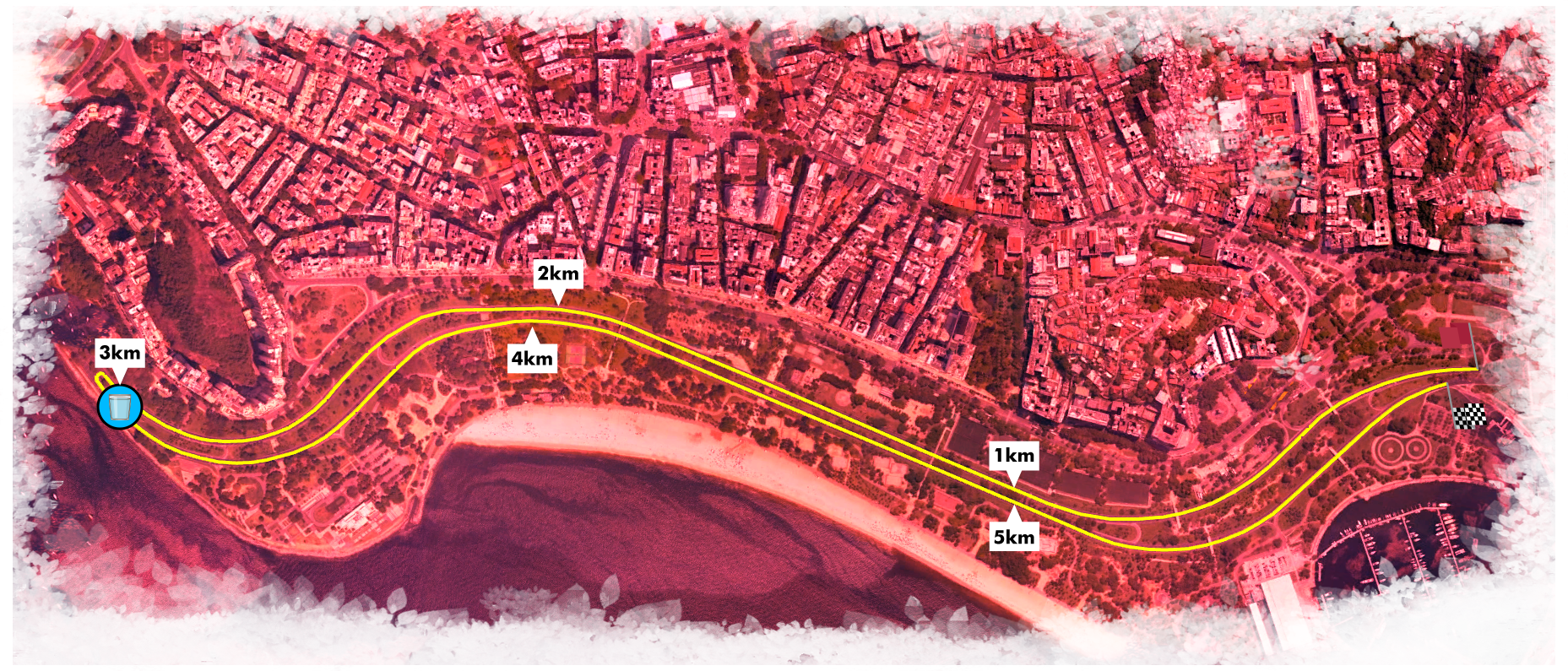 Percurso Corrida e caminhada 6km